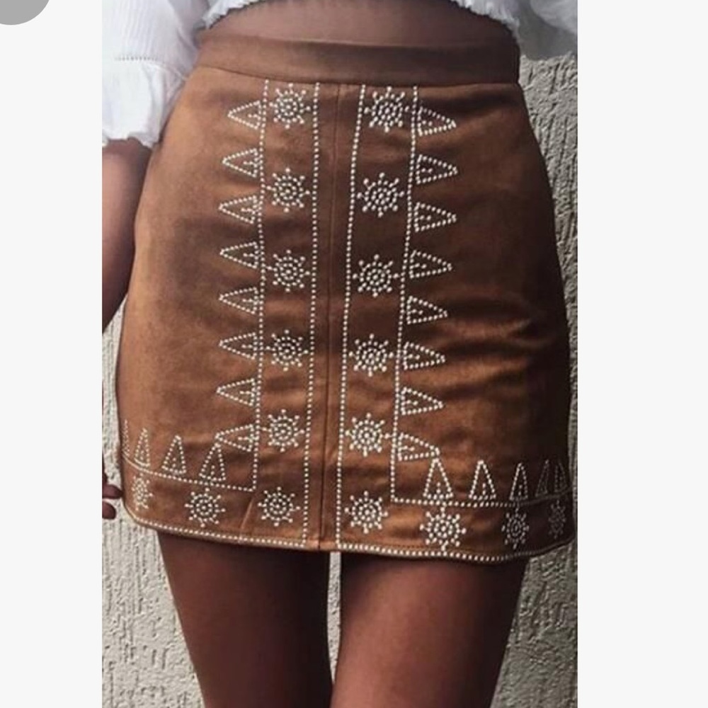Suede Tan skirt